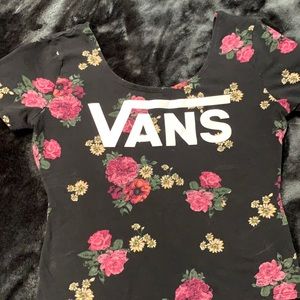 Vans floral bodysuit tee small